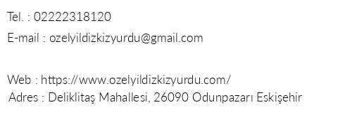 zel Yldz Kz renci Yurdu telefon numaralar, faks, e-mail, posta adresi ve iletiim bilgileri